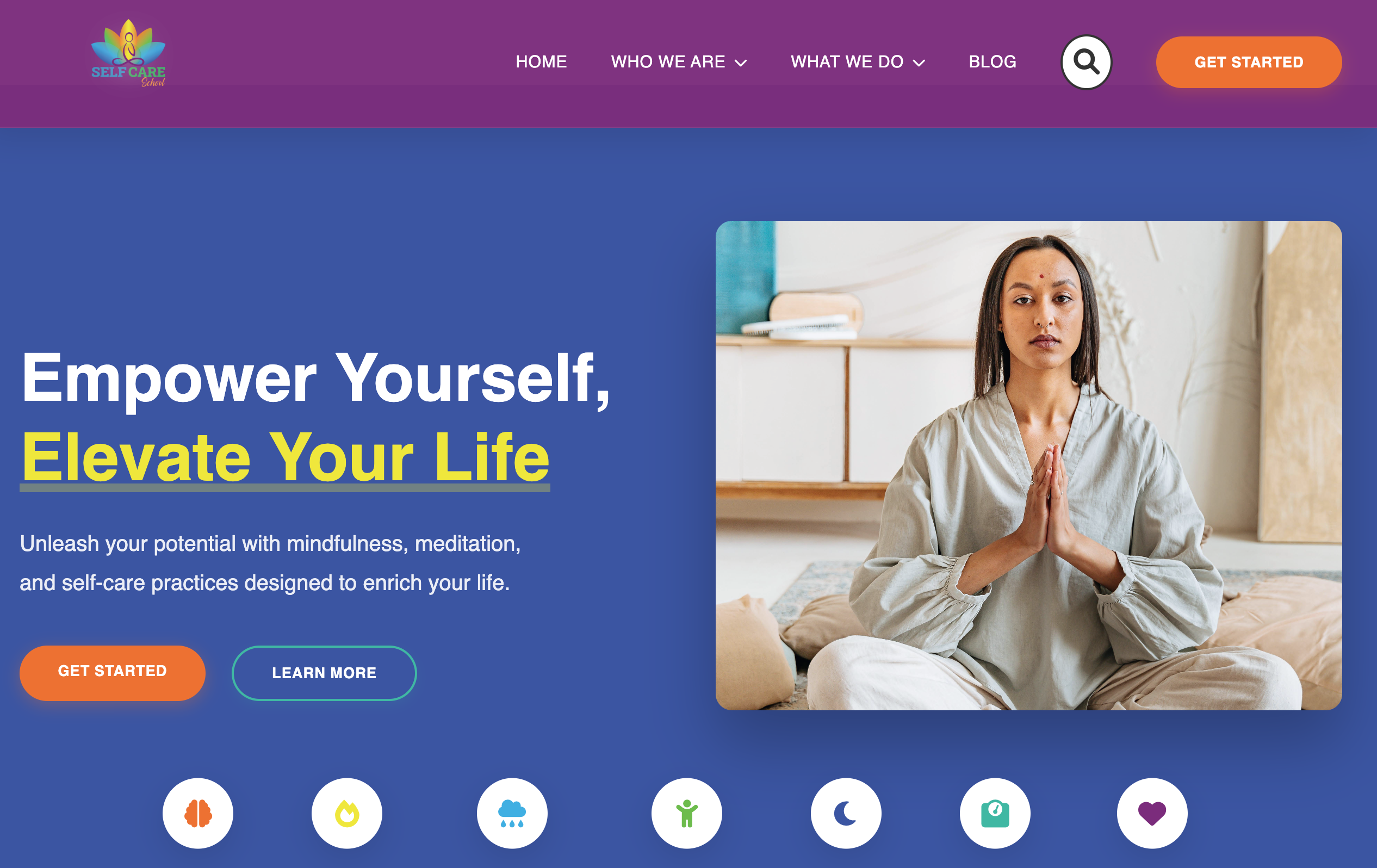 Meditation program interface designed by Dannels Okoro featuring a calming and user-friendly layout